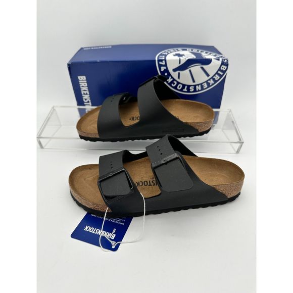 Birkenstock Unisex Arizona Sandal Black Birko-Flor 37 N EU (6-6.5 US) BI25 - Picture 4 of 9